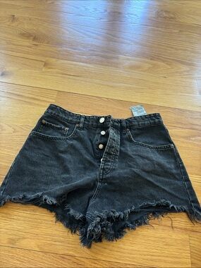 Zara black denim shorts
